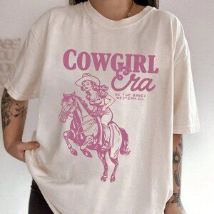 Casual Women's Round Neck Short Sleeve Letter Print Loose Fit T-Shirt